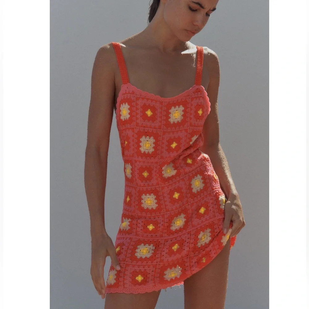 Zara CROCHET MINI DRESS - Picture 6 of 16